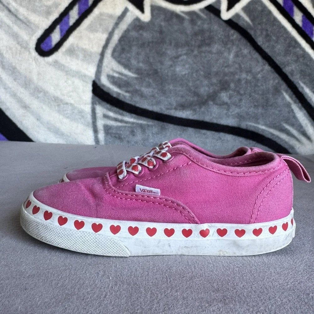 Size 9.5c - Vans Toddler Shoes  - Lace Slip-On Pink with Hearts 500714